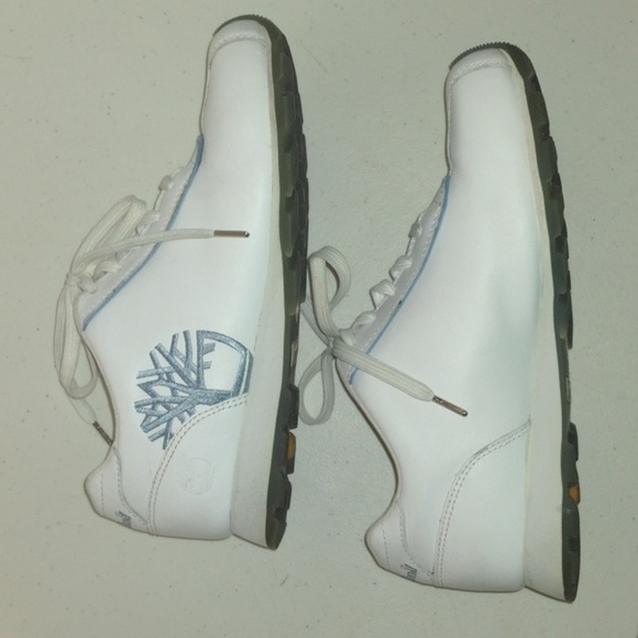 Timberland Metro Slim Womens  White Blue Leather Size 7 - Picture 4 of 12